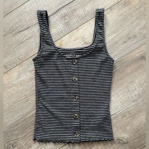 Aero Black and White Stripe Tank top